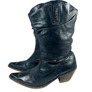 ALDO! BLACK GENUINE LEATHER POINTY TOE, WESTERN COWBOY INFLUENCED BOOTS! SZ 7M
